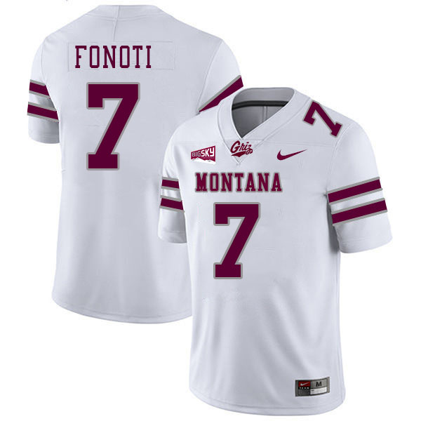 Malae Fonoti Montana Grizzlies Jersey,University Of Montana Grizzlies #7 Malae Fonoti Jersey-White